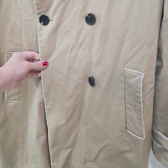 GAP Tan Trench Coat – Women’s Size L Classic Double Breasted Belted Jacket - Picture 6 of 12